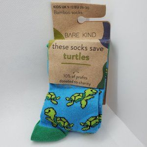 Bare Kind Blue Save the Turtles Thermoregulating Bamboo Socks